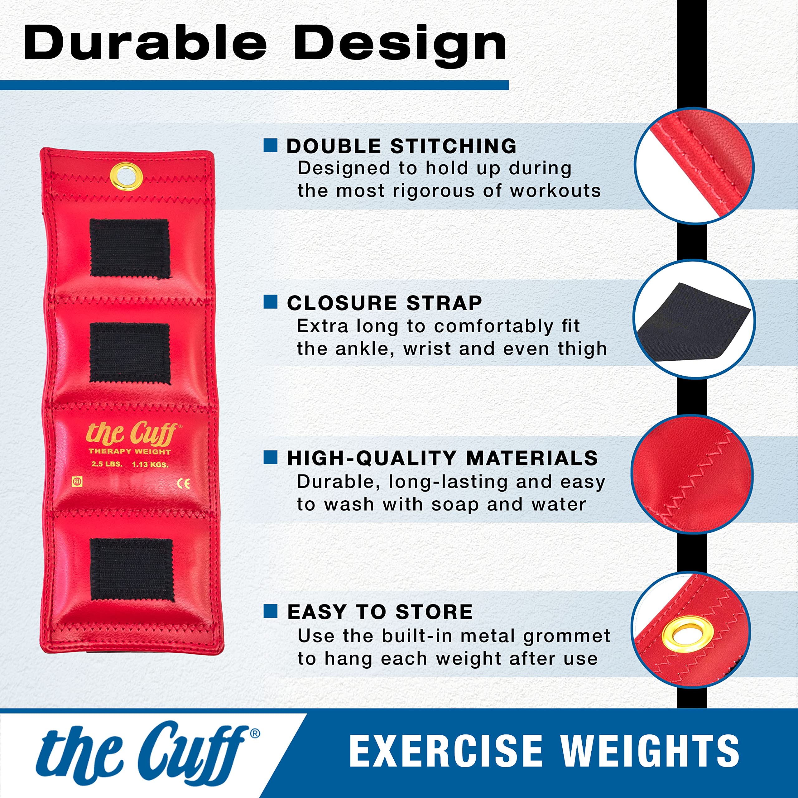 The Cuff Original Adjustable Ankle And Wrist Weight For Training, Dance, Running, And Physical Therapy For Men And Women, 32 Pie