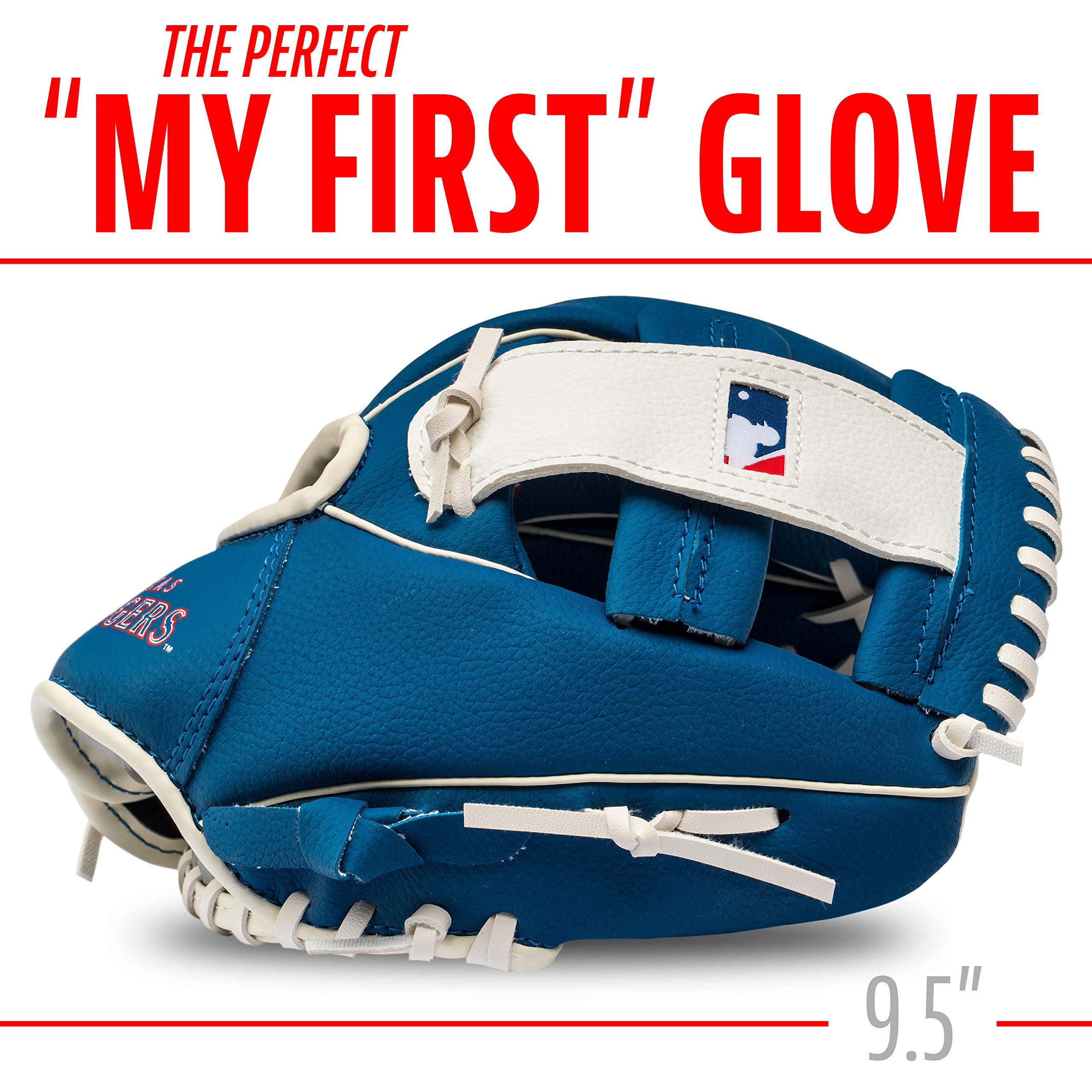 Franklin Sports Mlb Youth Teeball Glove And Ball Set - Kids Texas Rangers Baseball And Teeball Glove And Ball - Perfect First Ki