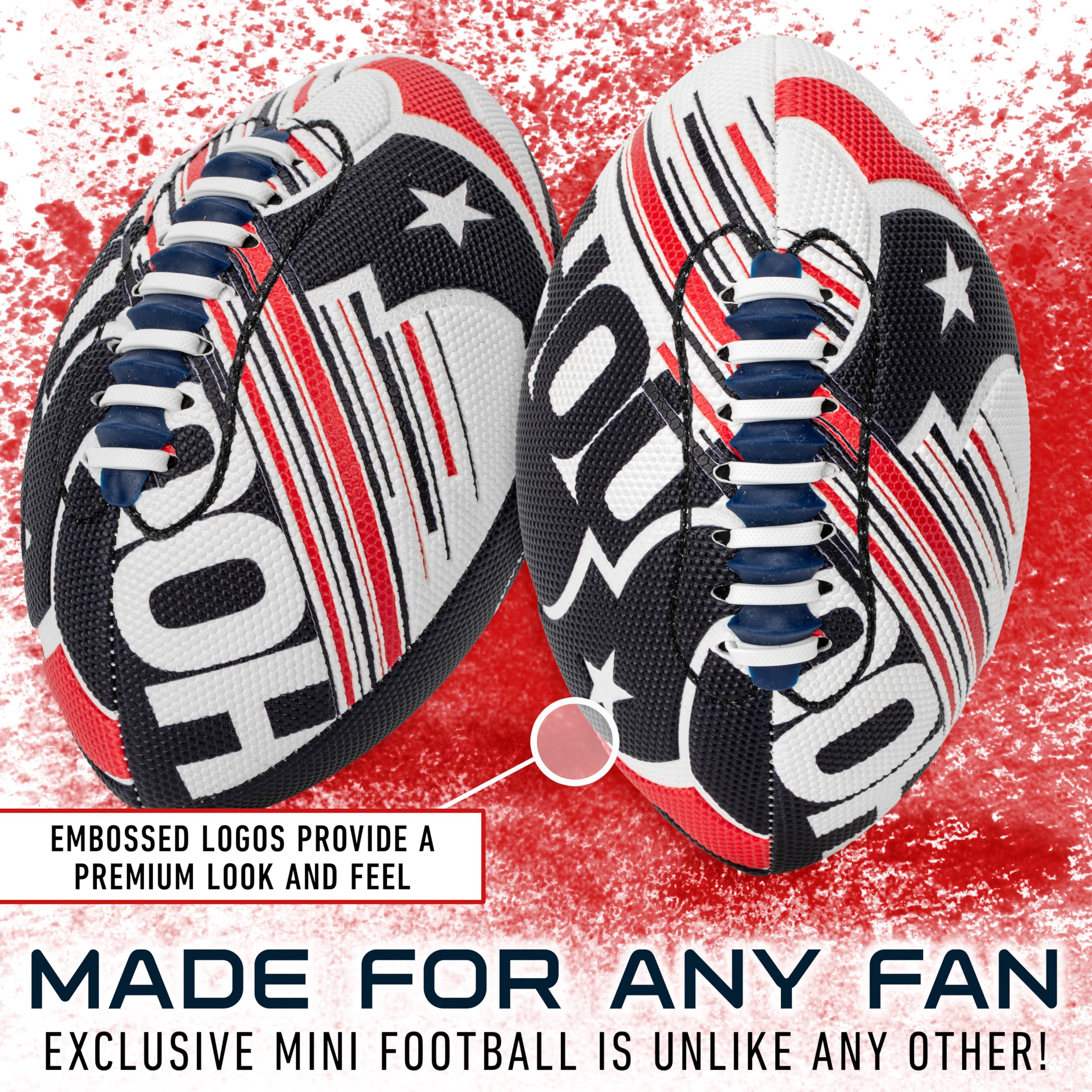 Franklin Sports Nfl Houston Texans Football - Youth Mini Football - 8.5'' Junior Size Ball - Spacelace Easy Grip Texture- Perfec