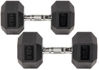 Fitvids 2Nd Generation Rubber Coated Dumbbell Weight Chrome Grip Hand Weight, 40Lbs, Pair