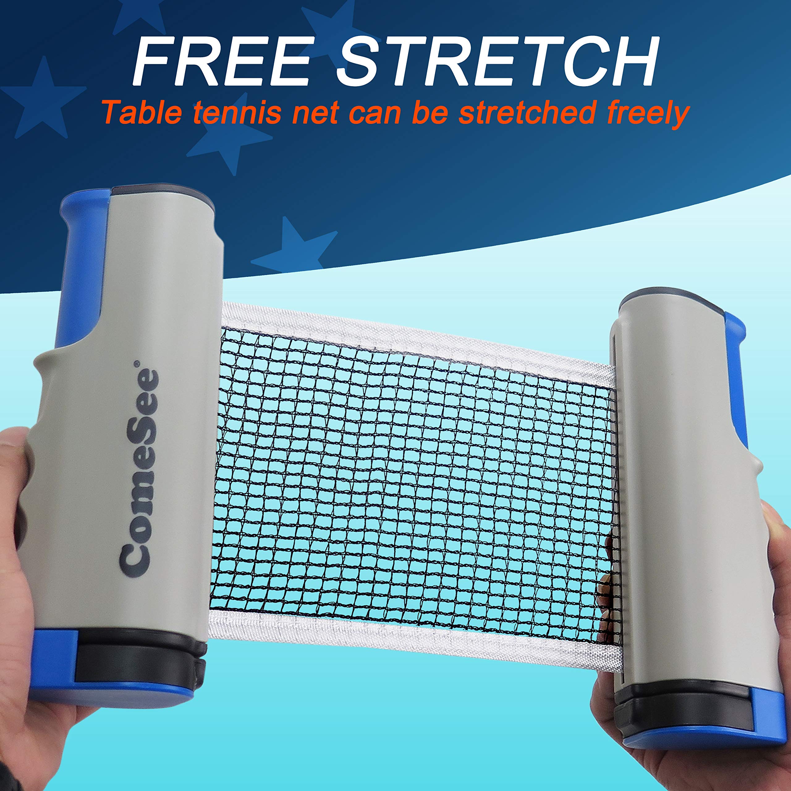 Comesee Ping Pong Net For Any Table, Retractable Table Tennis Nets And Posts Equipment For Replacement (Gray)