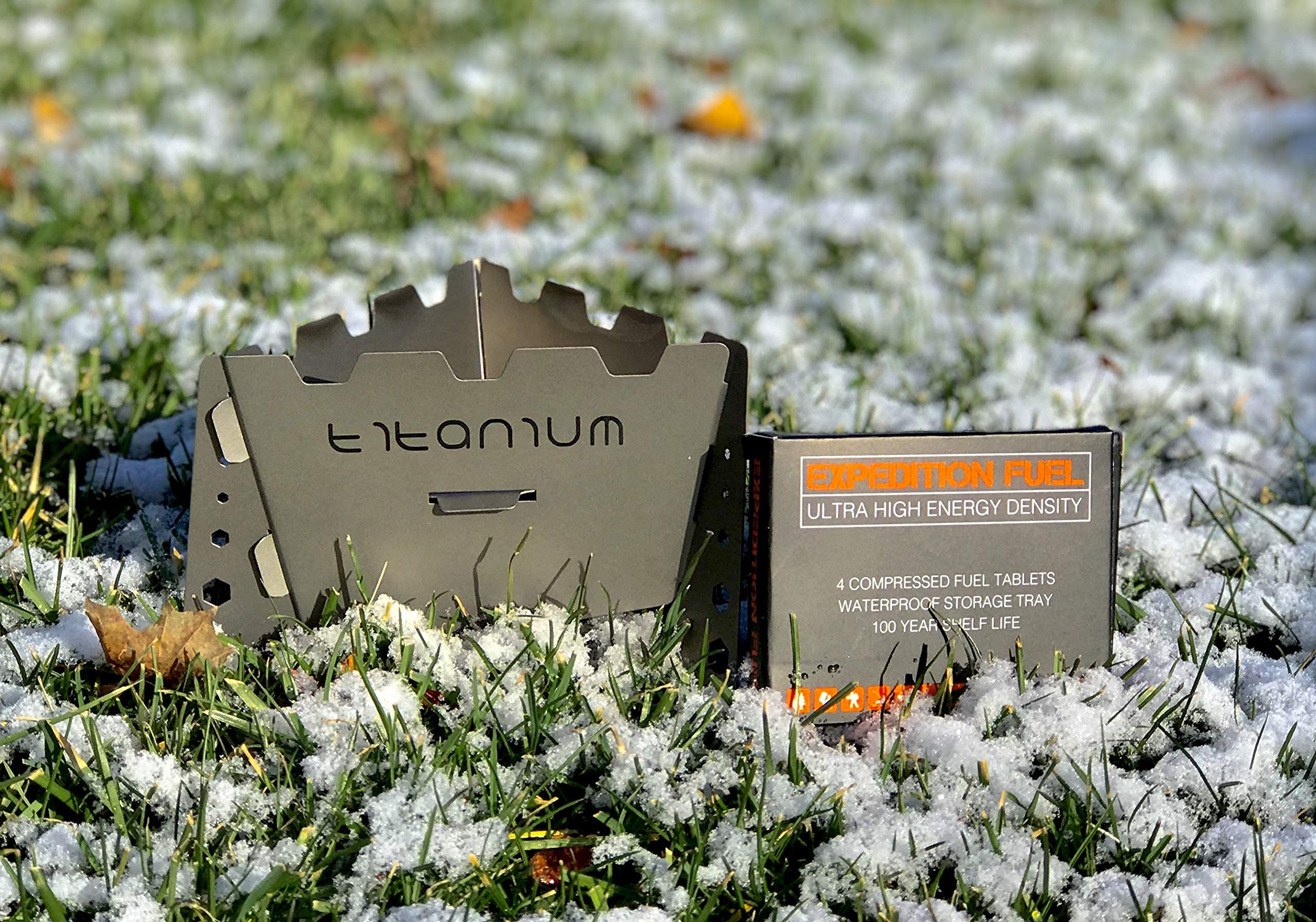 Titanium Solid Fuel Stove - Integrated Wind Shield