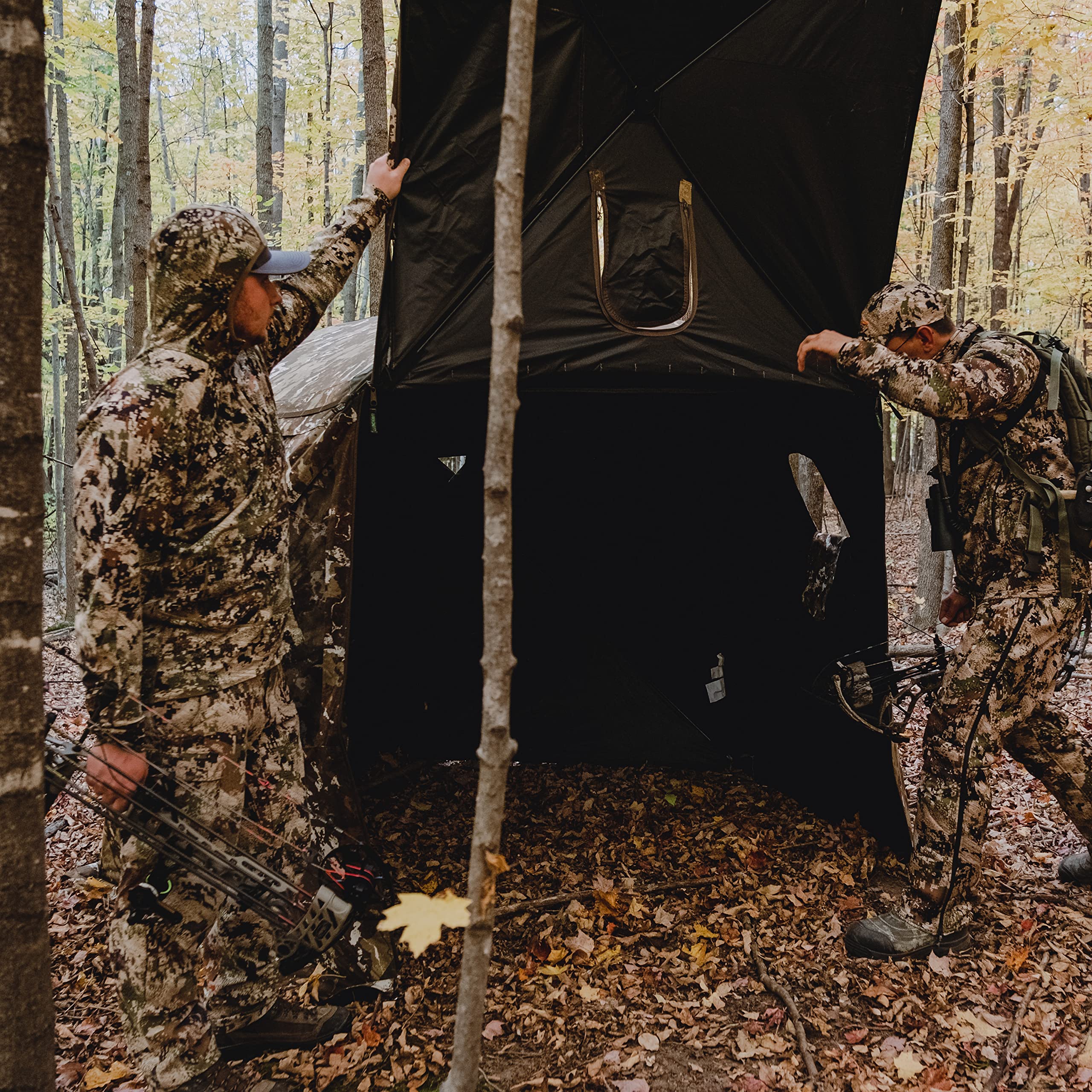 Barronett Blinds Pentagon Heavy-Duty, Portable Hunting Blind, 5-Sided Hub Blind, 600 Denier Fabric, Low Profile Windows, 4-Perso