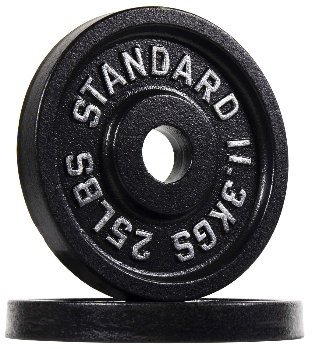 Fitvids Cast Iron Plate Weight Plate for Strength Training and Weightlifting, 2-Inch Center (Olympic), 25LB (Set of 2)