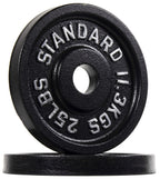 Fitvids Cast Iron Plate Weight Plate for Strength Training and Weightlifting, 2-Inch Center (Olympic), 25LB (Set of 2)