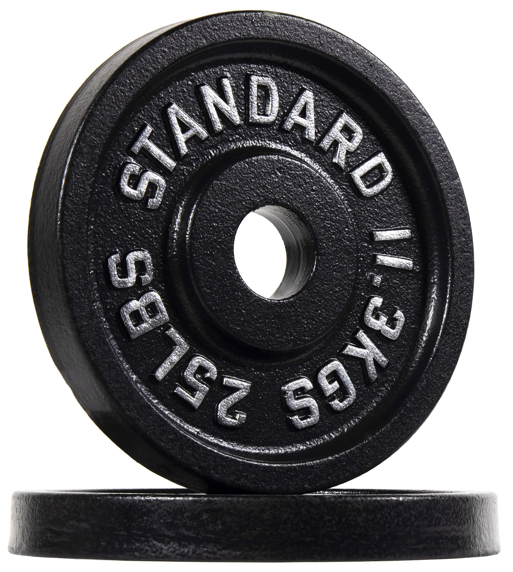 Fitvids Cast Iron Plate Weight Plate for Strength Training and Weightlifting, 2-Inch Center (Olympic), 25LB (Set of 2)