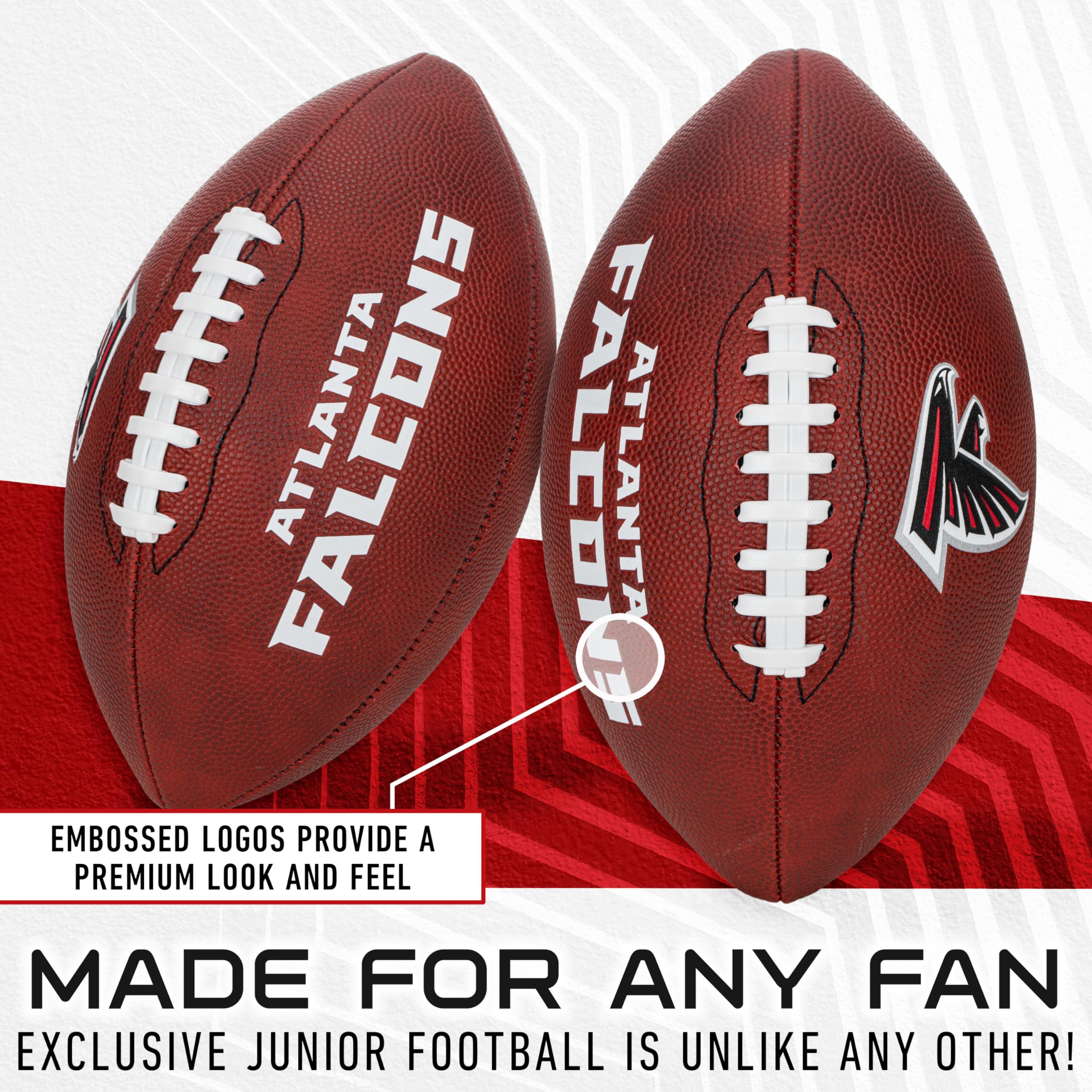 Franklin Sports Nfl Atlanta Falcons Football - Youth Junior Size Football For Kids - Official Nfl Team Logo + Colors Youth Ball