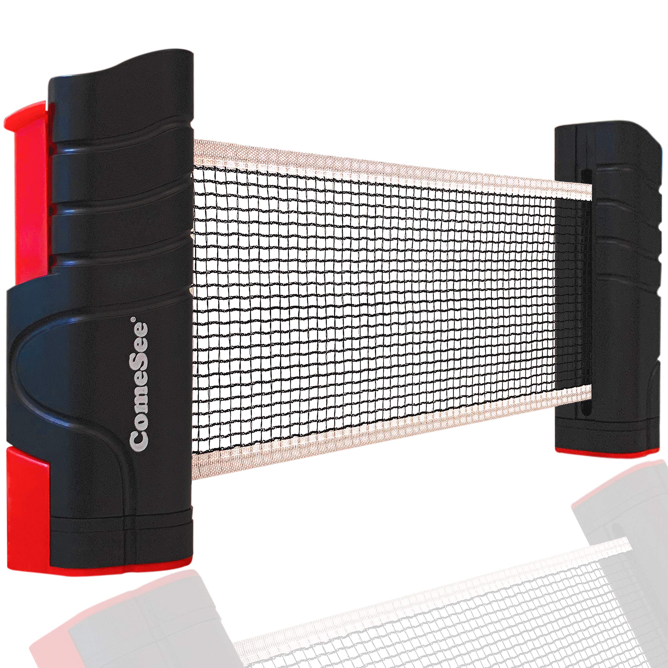 Comesee Retractable Ping Pong Net For Any Table, Table Tennis Nets And Posts Equipment For Replacement (Black)