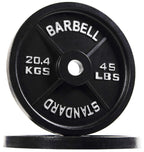 Balancefrom Cast Iron Plate Weight Plate For Strength Training And Weightlifting, Olympic Size, 2-Inch Center, 45Lb Pair
