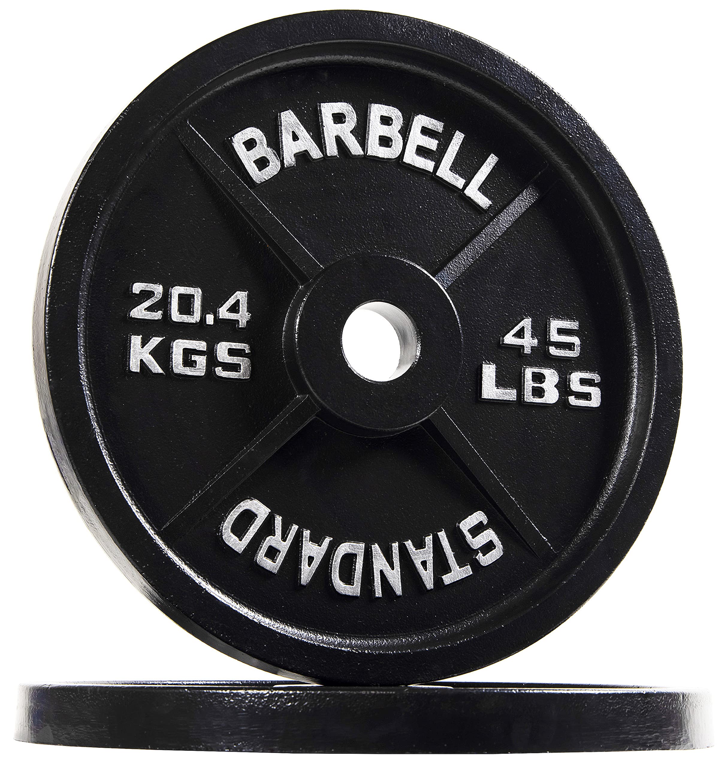 Balancefrom Cast Iron Plate Weight Plate For Strength Training And Weightlifting, Olympic Size, 2-Inch Center, 45Lb Pair