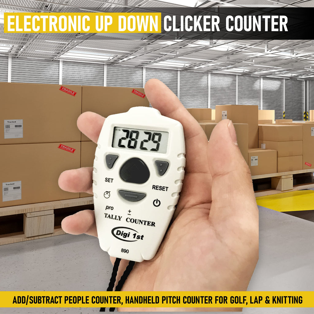 Digi 1St Tc-890 Digital Tally Counter, Electronic Up Down Clicker Counter, Add/Subtract People Counter, Handheld Pitch Counter F