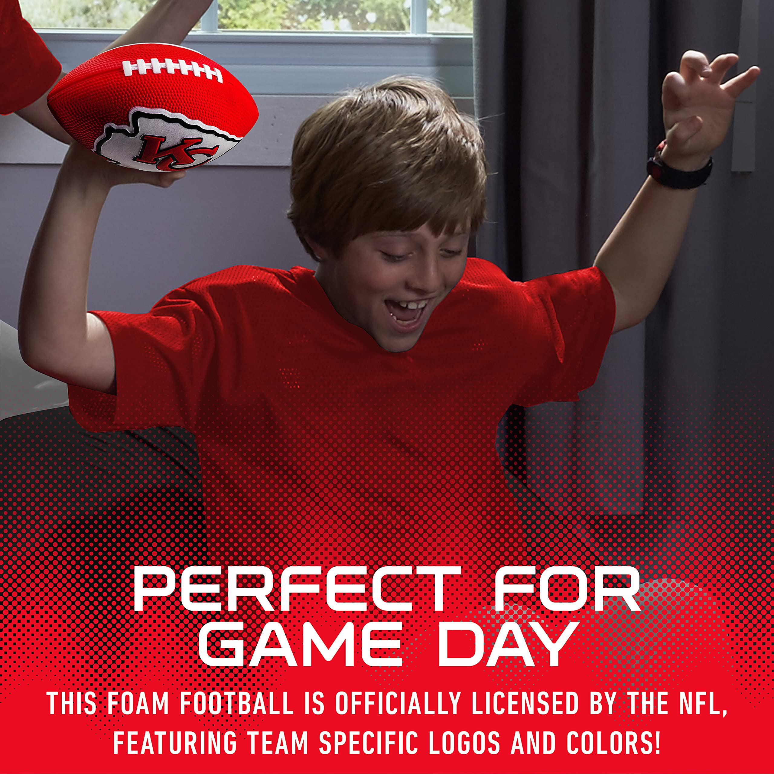 Franklin Sports Nfl Kansas City Chiefs Football - Kids Foam Football - Soft Football - Mini Size - Perfect For Gameday - 8.5'' 3