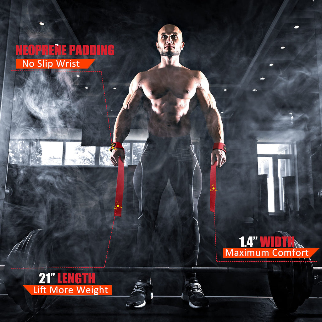 Ihuan Wrist Straps For Weight Lifting - Lifting Straps For Weightlifting  Gym Wrist Wraps With Extra Hand Grips Support For Stre