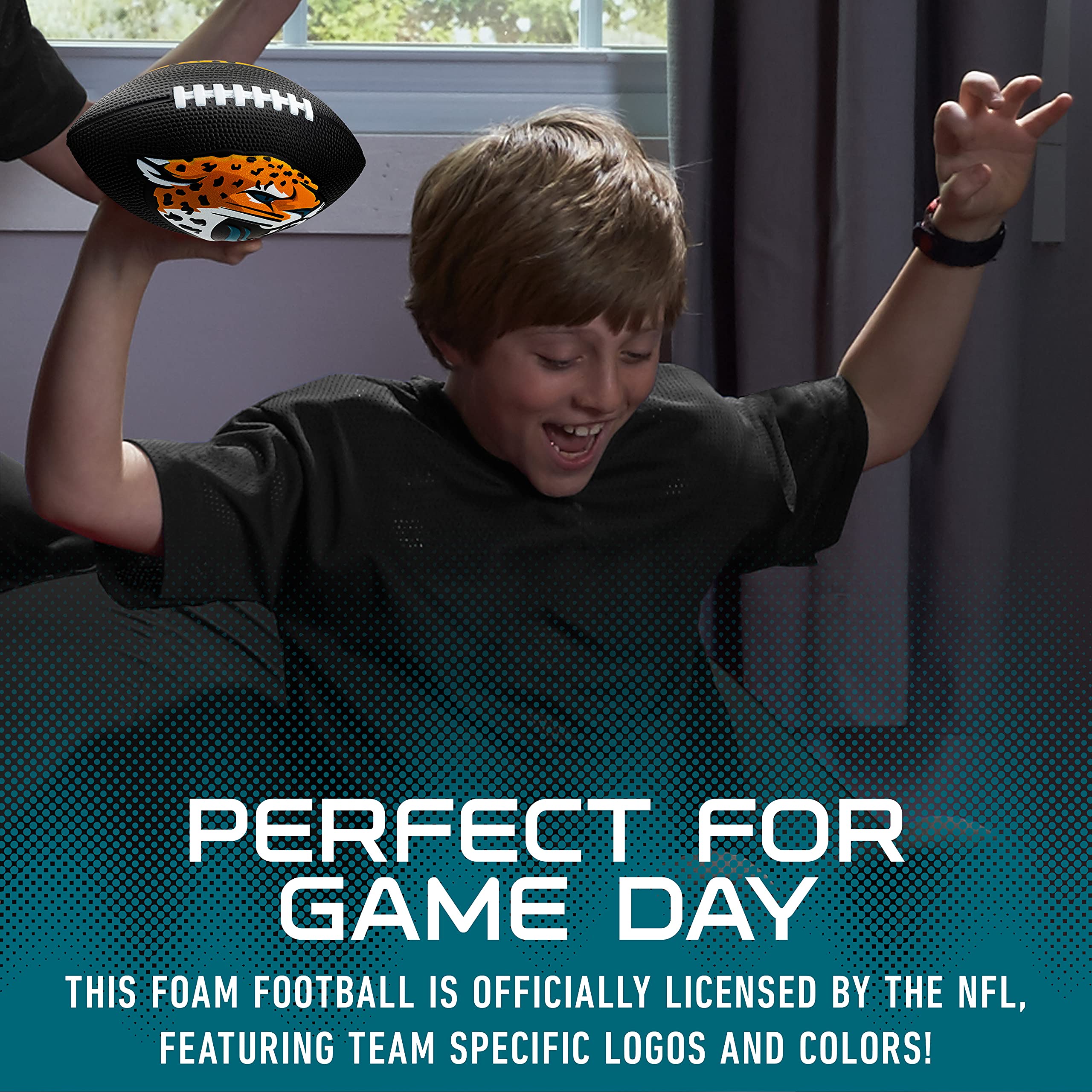 Franklin Sports Nfl Jacksonville Jaguars Football - Kids Foam Football - Soft Football - Mini Size - Perfect For Gameday - 8.5''