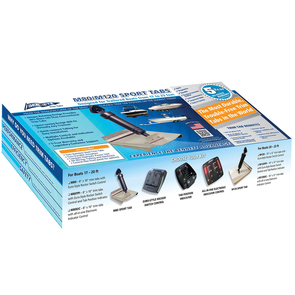 Bennett Marine M120 Sport Tab System, Silver