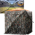 Hunthor Hunting Blind For 2-3 Person, 270 Degree See-Through Ground Blind With Silent Zipper And Orange Top, Portable Pop-Up Ten