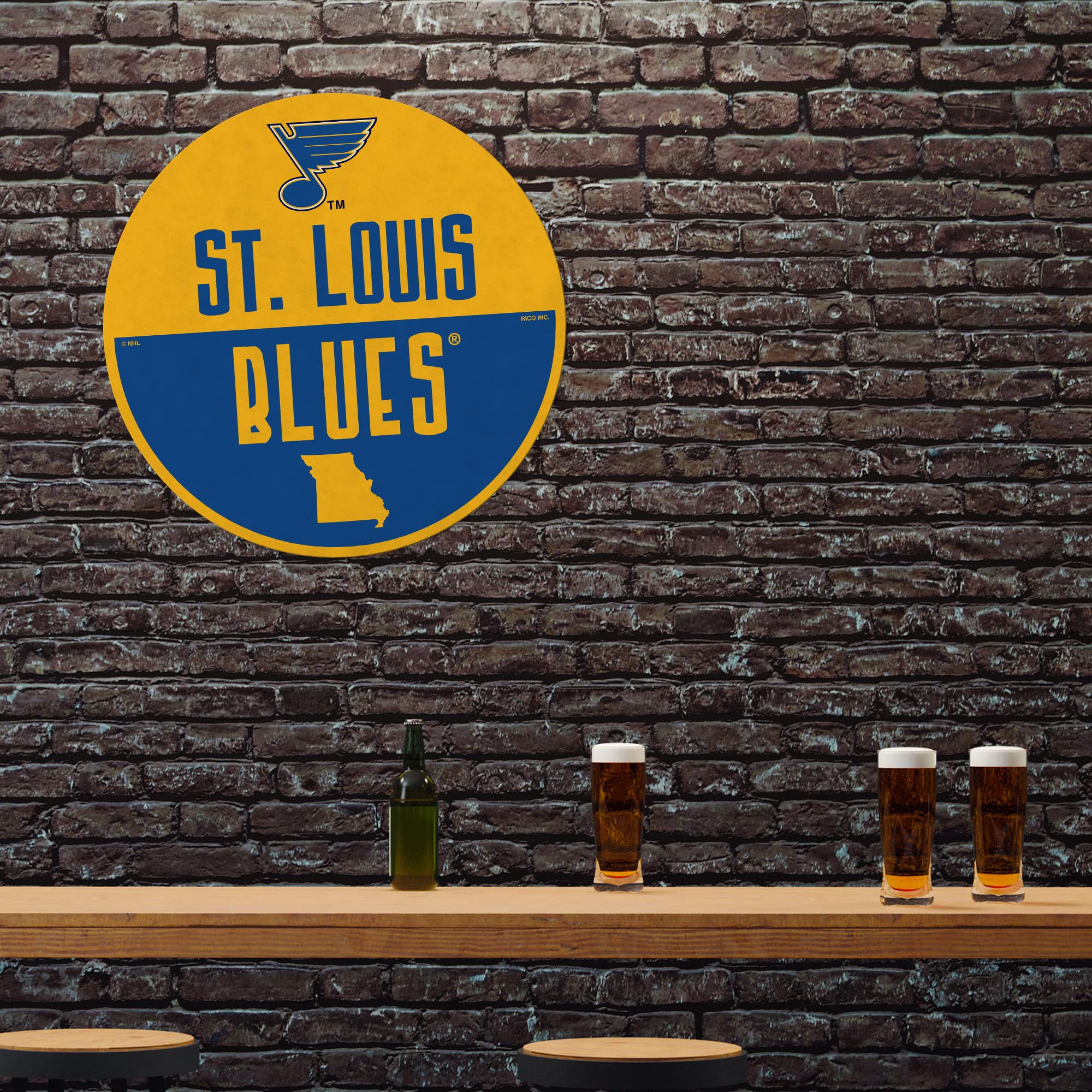 Rico Industries Nhl St. Louis Blues Classic Shape Cut Pennant - Home And Living Room D  Cor - Soft Felt Ez To Hang 18X0.10X18