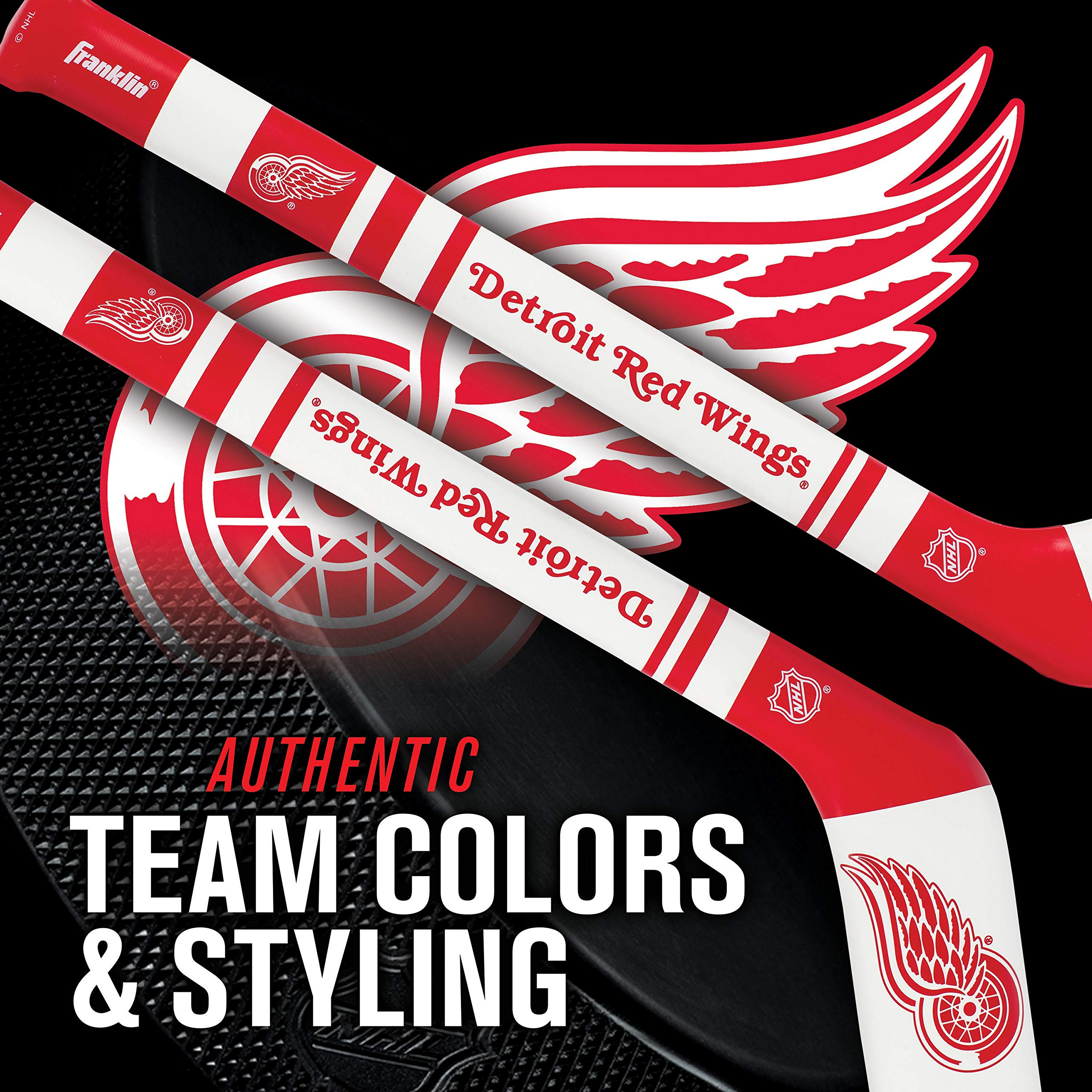 Franklin Sports Detroit Red Wings Nhl Mini Soft Hockey Stick Set - Nhl Team Soft Foam Mini Hockey Stick And Ball Set - Great Toy