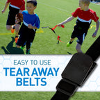 Franklin Sports Flag And Ball Set - Flag Football Belts And Football For Kids - Full Youth Flag Football Set - Includes 2 Flag S