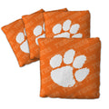 YouTheFan Officially-Licensed NCAA Clemson Tigers Set of 4 Cornhole Bags - All Weather Regulation 6    x 6    Size - 16oz Weight