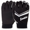Franklin Sports Youth Football Receiver Gloves - Shoktak Kids High Grip Football Receiver Gloves - Black - Youth Small