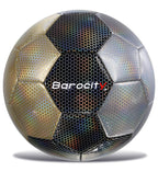 Barocity Mix Silver, Black, & Gold Size 5 Soccer Ball - Boy And Girl Official Match Ball With Reflective Rainbow Hex Pattern, Fo