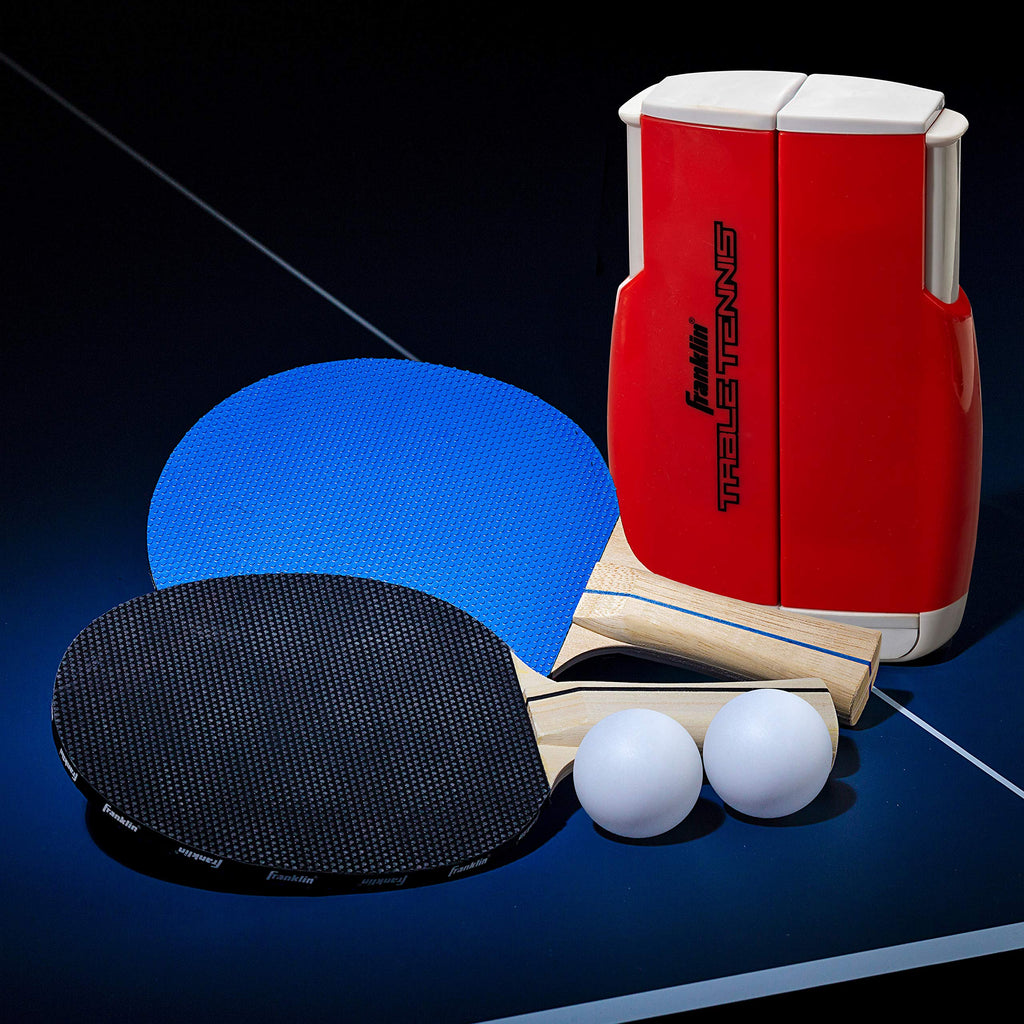 Franklin Sports Table Tennis To Go Portable Ping Pong Net Set - Any Table Top Adjustable, (2) Ping Pong Paddles + (2) Ping Pong