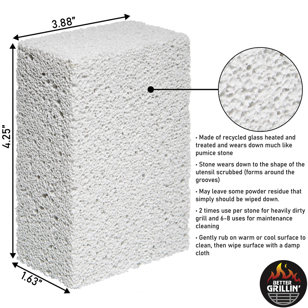 Better Grillin Scrubbin Stone Grill Cleaner-Scouring Brickbarbecue Grill Brushbarbecue Cleaner For Bbq, Griddle, 12Pk