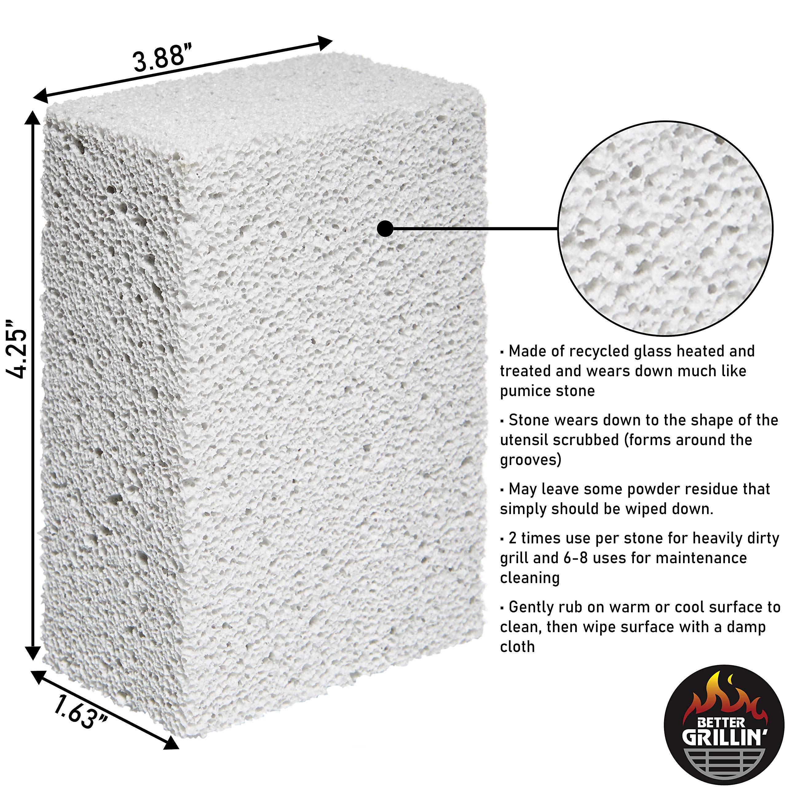Better Grillin Scrubbin Stone Grill Cleaner-Scouring Brickbarbecue Grill Brushbarbecue Cleaner For Bbq, Griddle, 12Pk