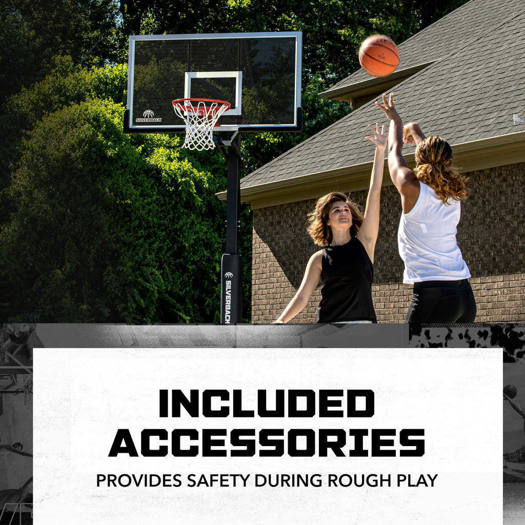 Silverback Ghost Basketball Goal with 60-Inch Tinted Tempered Glass Backboard