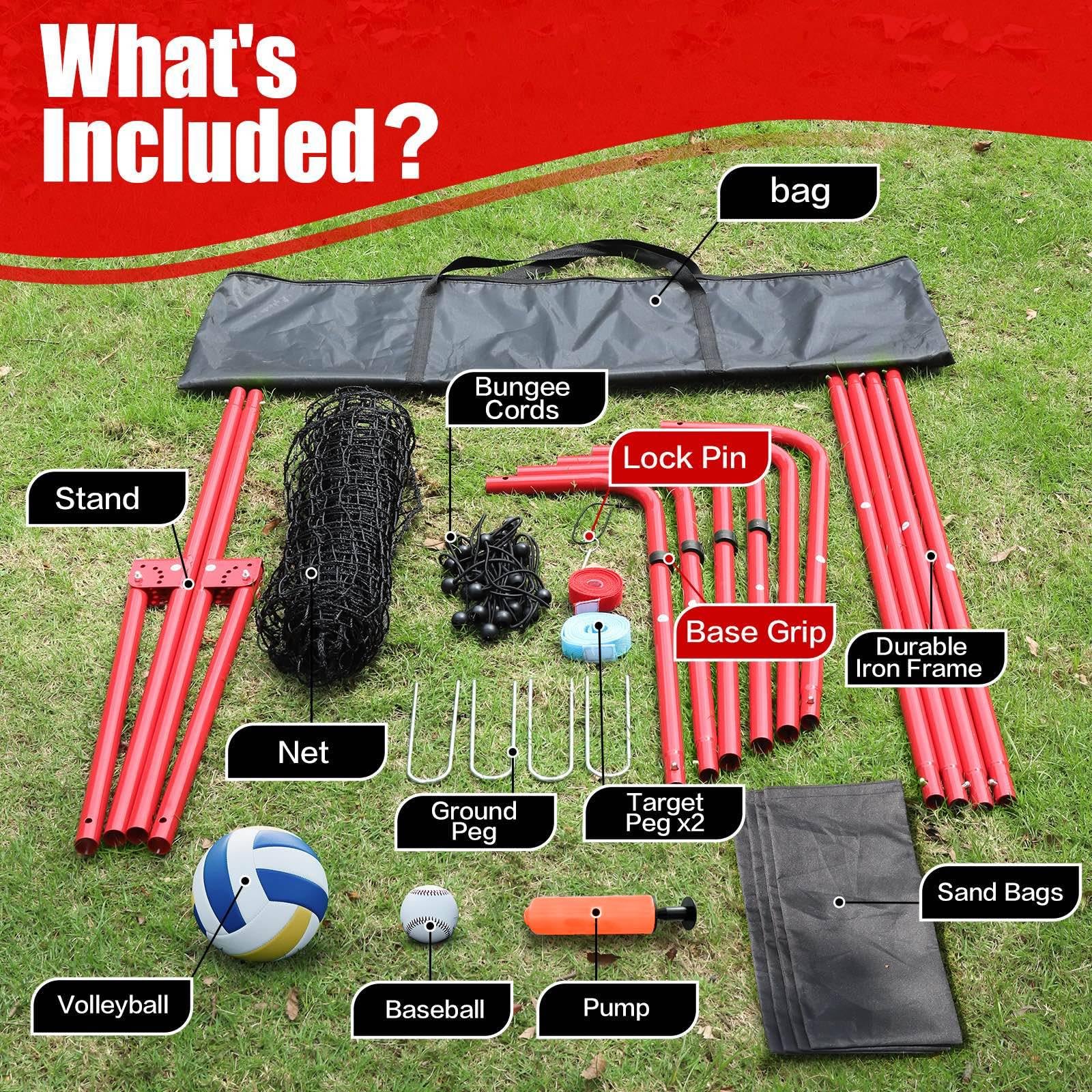 Volleyball Rebounder Net 7x4 Ft, 5-Angle Adjustable Rebounder Net for Practicing Digging, Setting, Spiking, Bounce Back Training