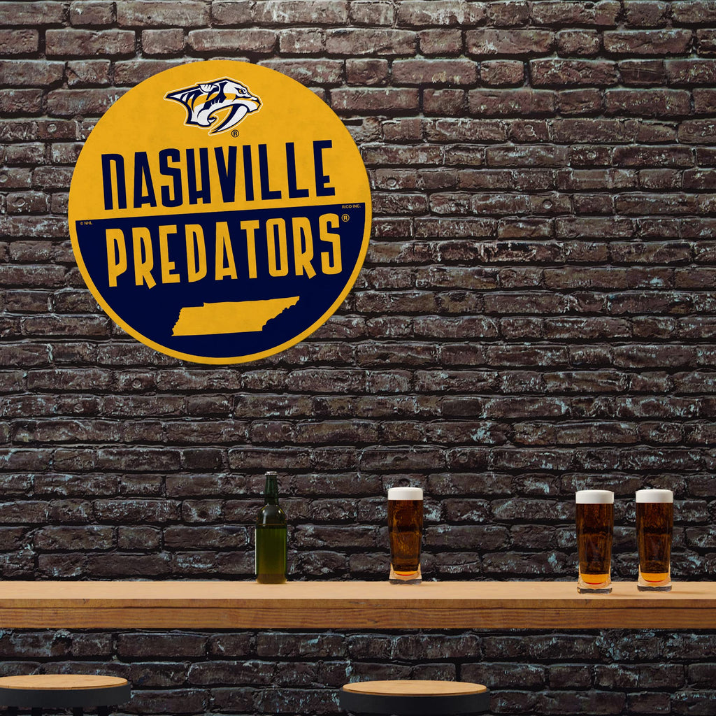 Rico Industries Nhl Nashville Predators Classic Shape Cut Pennant - Home And Living Room D  Cor - Soft Felt Ez To Hang, 18X0.10X