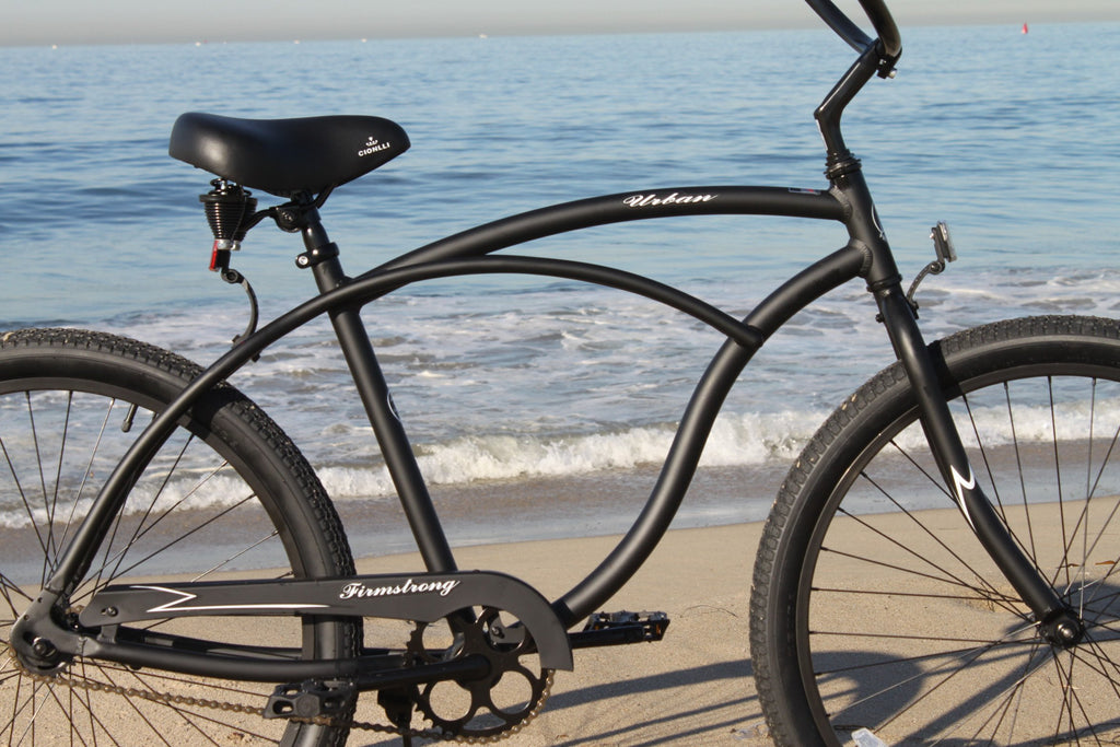Firmstrong Urban Man Beach Cruiser Bike, Men'S Single Speed Hybrid Bicycle, 26 Inch Wheels, Aluminum, Matte Black