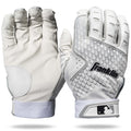 Franklin Sports Mlb Batting Gloves - 2Nd Skinz Youth Batting Gloves - Baseball + Softball Gear - Kids White Pair - Youth Medium