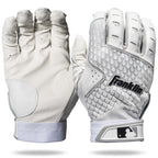 Franklin Sports Mlb Batting Gloves - 2Nd Skinz Youth Batting Gloves - Baseball + Softball Gear - Kids White Pair - Youth Medium