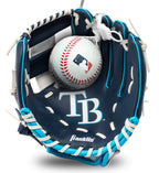 Franklin Sports Mlb Youth Teeball Glove And Ball Set - Kids Tampa Bay Rays Baseball And Teeball Glove And Ball - Perfect First K