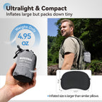 Marchway Ultralight Inflatable Camping Pillow With Soft Washable Cover, Compact Compressible Portable Travel Air Pillow For Outd