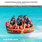 Airhead Super Mable Towable Tube | 1-3 Rider Towable Tube For Boating And Water Sports | Dual Tow Points | Full Nylon Cover | Ev