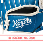 Franklin Sports Mlb Youth Teeball Glove + Foam Ball Set - Kids Kansas City Royals Baseball + Teeball Mitt And Ball - Perfect Fir