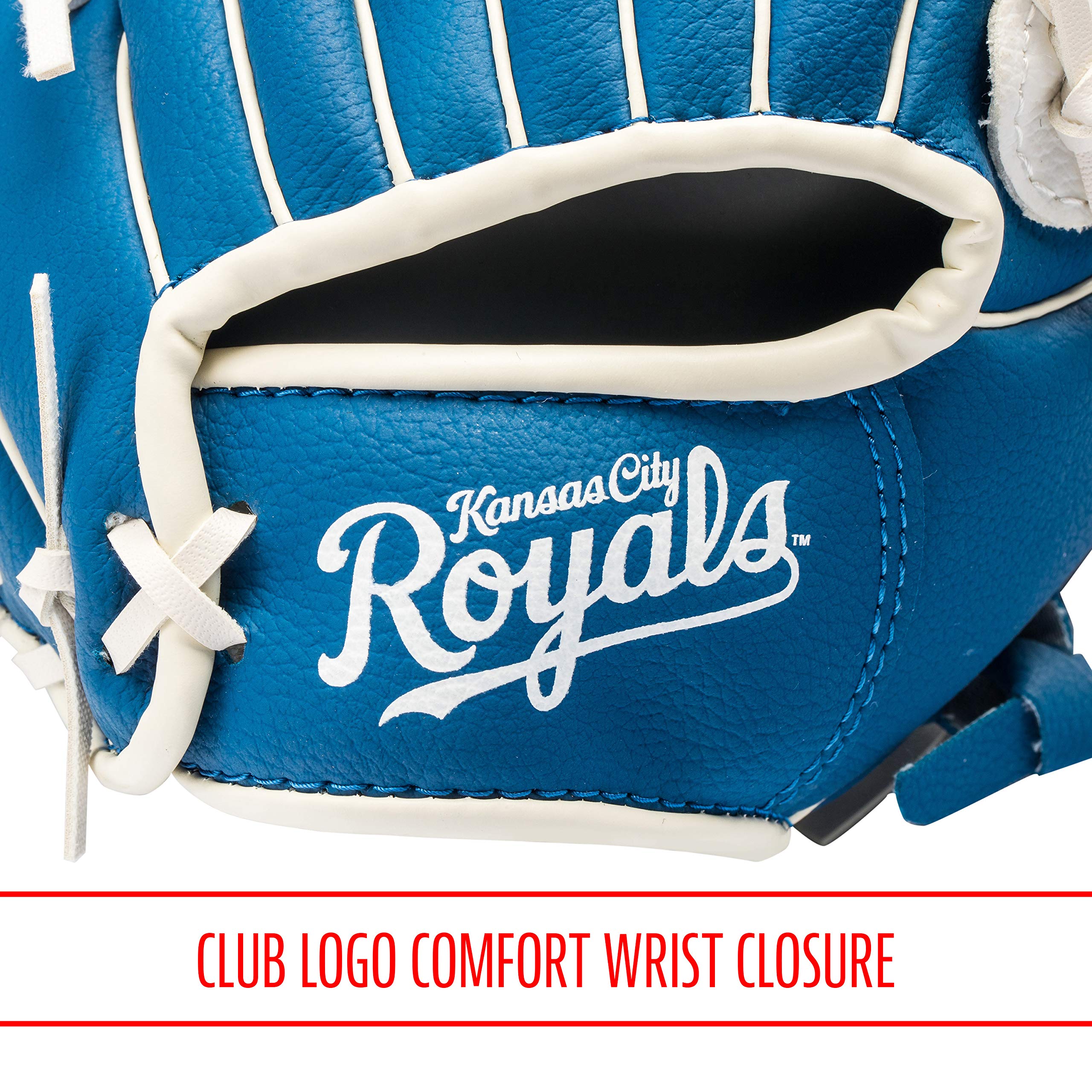 Franklin Sports Mlb Youth Teeball Glove + Foam Ball Set - Kids Kansas City Royals Baseball + Teeball Mitt And Ball - Perfect Fir