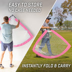 GoSports Team Tone 6 ft x 4 ft Portable Soccer Goal for Kids - Pop Up Net for Backyard - Pink