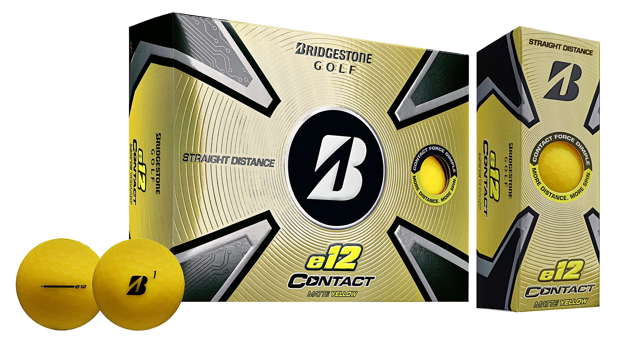 2023 Bridgestone Golf E12 Contact Golf Balls, Yellow