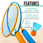 Franklin Sports Badminton Racket Set - Smashminton, Oversize - 2 Player Backyard Youth Set With Birdies For Kids