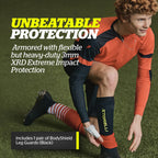 Storelli Bodyshield Leg Guards  Protective Soccer Shin Guard Holders  Enhanced Lower Leg And Ankle Protection  Youth Medium  Bla