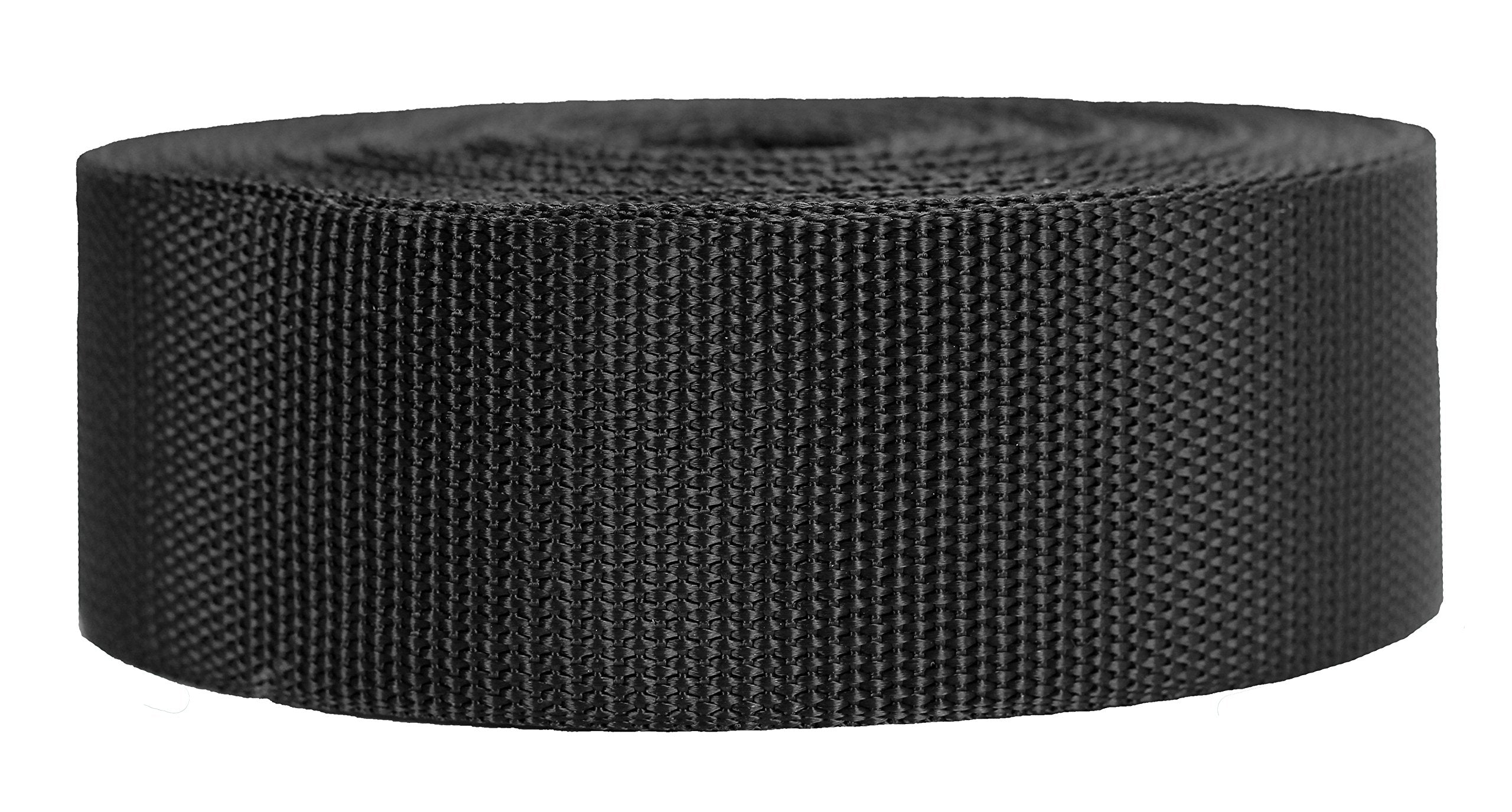 Strapworks Heavyweight Polypropylene Webbing - Heavy Duty Poly Strapping For Outdoor Diy Gear Repair, 2 Inch X 50 Yards - Black