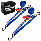Boat Tie Down Straps To Trailer (Pack Of 2) - 2,400Lbs Break - 1'' X 4    Heavy Duty Ratchet Boat Straps - Uv Treated Boat Trans