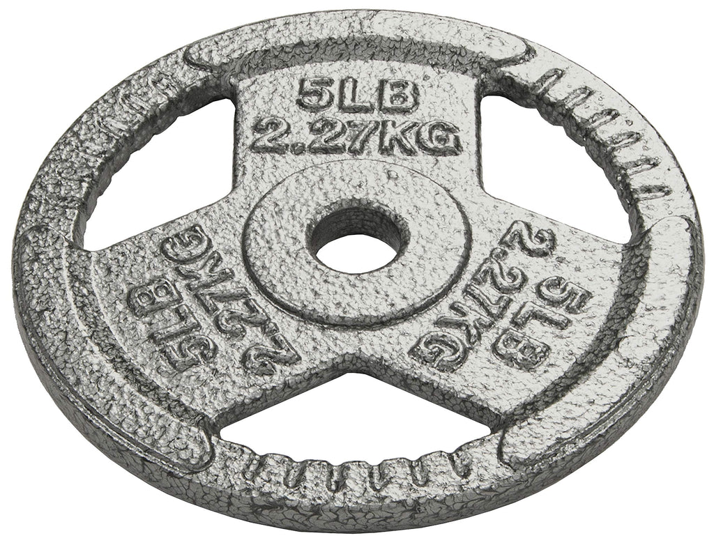 Fitvids Cast Iron Plate Weight Plate For Strength Training And Weightlifting, 1-Inch Center, 5Lb (Set Of 4)