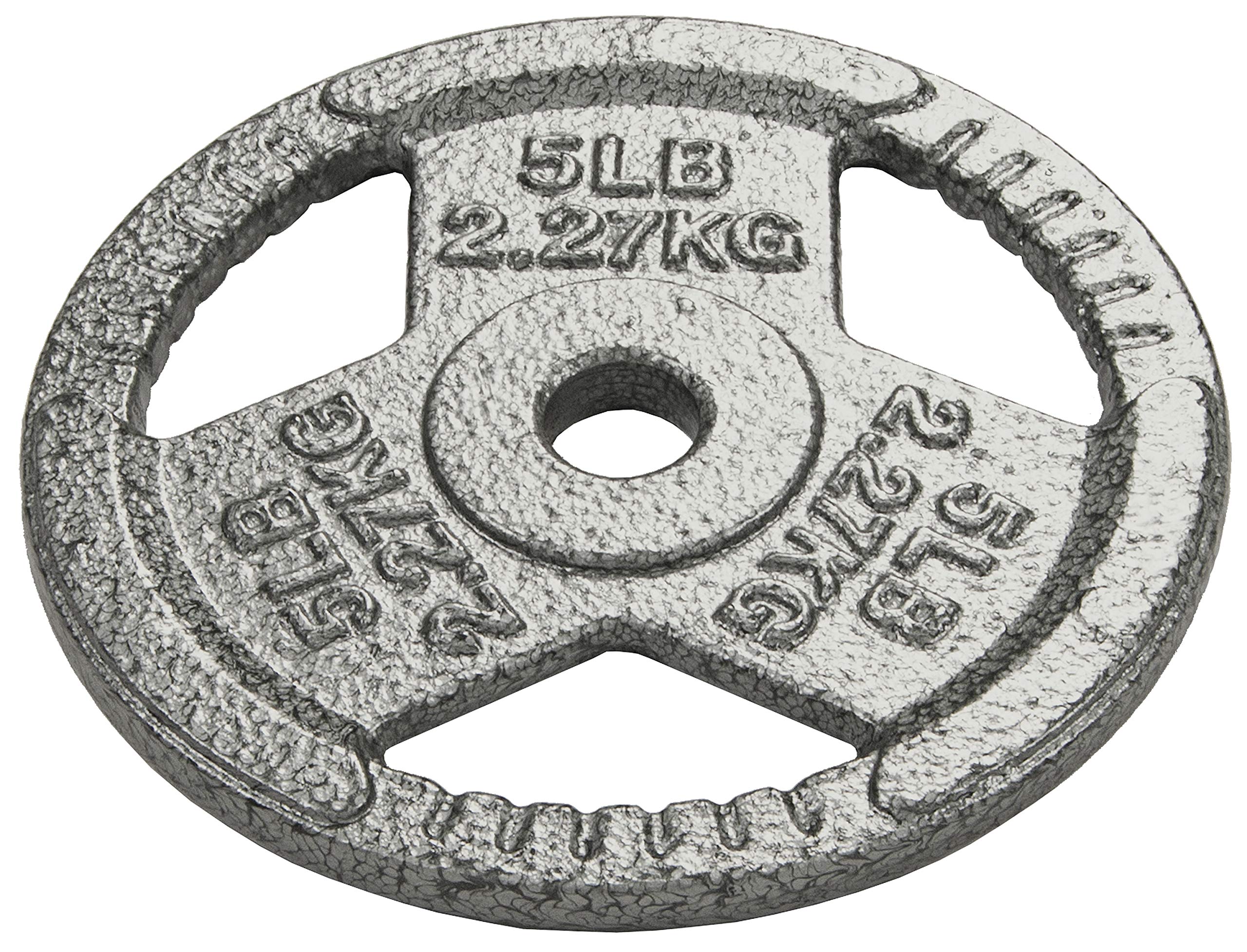 Fitvids Cast Iron Plate Weight Plate For Strength Training And Weightlifting, 1-Inch Center, 5Lb (Set Of 4)