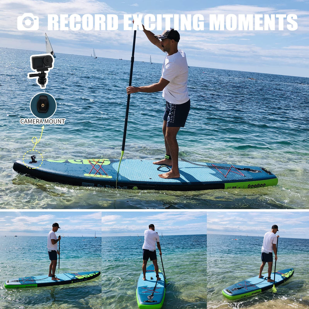 Seaseesup Inflatable Paddle Board Stand Up Paddleboards, 11 Paddle Boards For Adults With Sup Accessories, Double Action Pump, I
