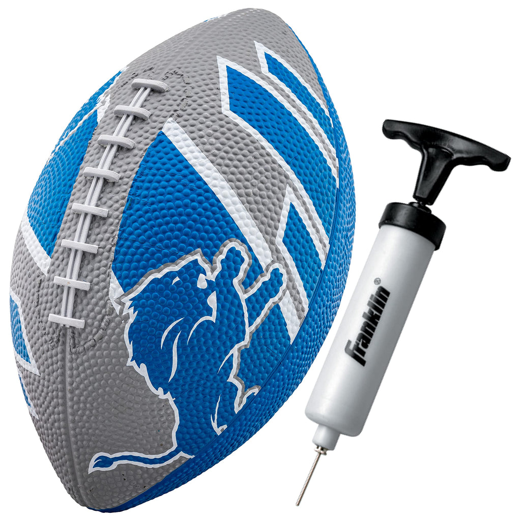 Franklin Sports Nfl Detroit Lions Football - Youth Football - Mini 8.5'' Rubber Ball - Perfect For Kids - Team Logos And Colors